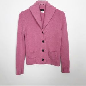 J. Crew pink merino blend cardigan w/pockets sz M